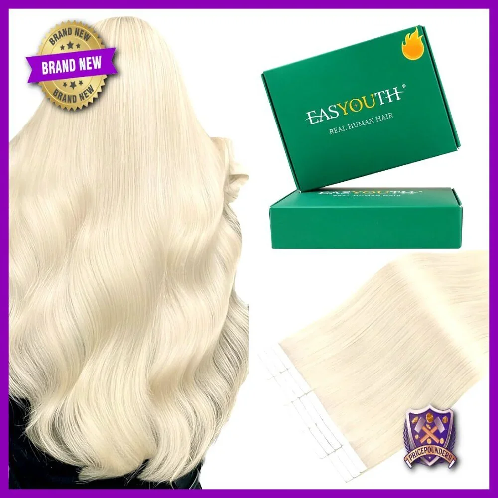 24 Inch Tape In Human Hair Extensions 20pcs 50g Long Straight Reusable